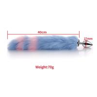 Choker Klips Tüylü Kulak Seti Pembe Mavi Kedi Kuyruklu Paslanmaz Çelik Anal Butt Plug