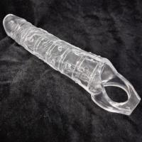 Gerçekçi Doku Penis Büyütücü ve Kalınlaştırıcı 6 CM Uzatmalı Şeffaf Realistik Penis Kılıfı 25 CM