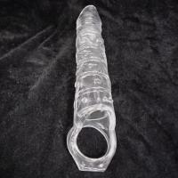 Gerçekçi Doku Penis Büyütücü ve Kalınlaştırıcı 6 CM Uzatmalı Şeffaf Realistik Penis Kılıfı 25 CM