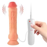 Jadon - Kumandalı Vantuzlu Güçlü Titreşimli Gerçekçi Yapay Penis Realistik Dokuda Dildo 23 CM