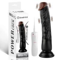 Kendrick - Kumandalı Vantuzlu Testissiz Güçlü Titreşimli Gerçekçi Zenci Yapay Penis Realistik Dokuda Dildo 22 CM