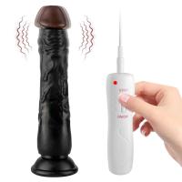 Kendrick - Kumandalı Vantuzlu Testissiz Güçlü Titreşimli Gerçekçi Zenci Yapay Penis Realistik Dokuda Dildo 22 CM