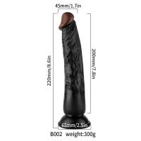Kendrick - Kumandalı Vantuzlu Testissiz Güçlü Titreşimli Gerçekçi Zenci Yapay Penis Realistik Dokuda Dildo 22 CM