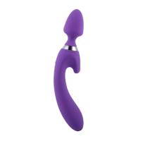 LEBOOM Çift Taraflı Klitoris ve G-Spot Uyarıcı Wand Massager Dildo Vibratör - Mor