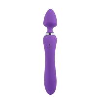 LEBOOM Çift Taraflı Klitoris ve G-Spot Uyarıcı Wand Massager Dildo Vibratör - Mor