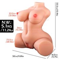 Mary - Anal Vajina Girişli 2 in 1 Yarım Realistik Manken Titreşimli Isıtmalı Suni Vajina 5.1 KG