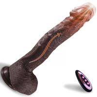 Derek - Şarjlı Kumandalı Isıtmalı İleri Geri Hareketli ve Rotasyonlu Gerçekçi Damarlı Zenci Yapay Penis Vibrator