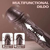 Frank - Şarjlı Kumandalı Isıtmalı İleri Geri Hareketli ve Rotasyonlu Gerçekçi Damarlı Zenci Yapay Penis Vibrator