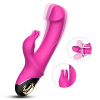 Meteror - Manyetik Şarjlı Klitoris ve G Spot Uyarıcı Güçlü Titreşimli Yumuşak Doku 2 in 1  Rabbit Vibratör