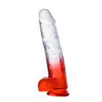 MYST COLOR Dildo Realistik Jel Dokuda Vantuzlu Ultra Yumuşak Şeffaf Kırmızı Yapay Penis
