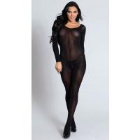 ​Perspektif Açık Kasık Transparan Uzun Kollu Özel Bölgesi Açık Desensiz Seksi Tüm Vücut Çorabı