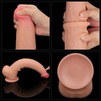 Parker - Mega Boy Hareketli Kayar Deri Çift Katmanlı Realistik Vibratör Dildo Ultra Yumuşak Gerçekçi Titreşimli Yapay Penis