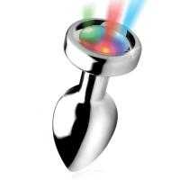Paslanmaz Çelik Led Işıklı Pürüzsüz Silver Metal Anal Butt Plug