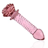 Pembe Kristal Cam Anal Plug Yapay Penis 16 CM