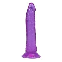 PRETTY BOY Dildo Jel Dokulu Testissiz Yumuşak Penis 20 CM - Purple