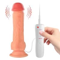 Ricky - Kumandalı Vantuzlu Güçlü Titreşimli Gerçekçi Yapay Penis Realistik Dokuda Dildo 20 CM