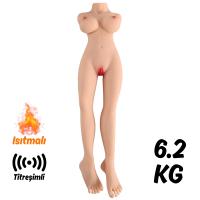 Riley - İskeletli Yarım Realistik Manken Anal Vajina Çift Girişli Isıtmalı Titreşimli Mastürbatör 6.2 KG