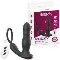 Rocky Şarjlı Uzaktan Kontrol Penis Halkalı İleri Geri Hareketli Prostat Uyarıcı Vibratör