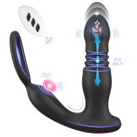 Rocky Şarjlı Uzaktan Kontrol Penis Halkalı İleri Geri Hareketli Prostat Uyarıcı Vibratör