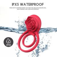 Barry RCT - Şarjlı Kablosuz Uzaktan Kumandalı Gül Tasarımlı Klitoris Uyarıcı Titreşimli Testis ve Penis Halkası