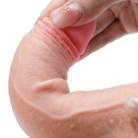 Royce - Çift Taraflı Hareketli Kayar Deri Çift Katmanlı Realistik Vibratör Dildo Ultra Yumuşak Gerçekçi Titreşimli Yapay Penis