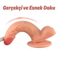 Ryan - Kumandalı Vantuzlu Güçlü Titreşimli Gerçekçi Yapay Penis Realistik Dokuda Dildo 21 CM