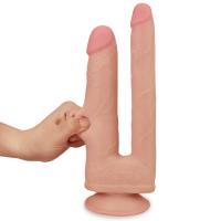 Ryder - Çift Taraflı Hareketli Kayar Deri Çift Katmanlı Realistik Vibratör Dildo Ultra Yumuşak Gerçekçi Titreşimli Yapay Penis