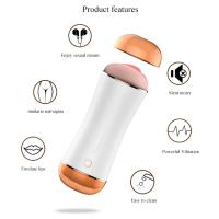 S2 Şarjlı İnleme Sesli Güçlü Titreşimli Vajina ve Oral Çift Taraflı Realistik Cup Mastürbatör