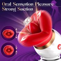 Şarjlı Klitoris Uyarıcı Dudak ve Dil Yalama Hareketli Güçlü Titreşimli Ağız Şeklinde Emiş Vibratörü