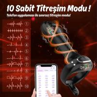 Şarjlı Telefon Kontrollü Perine Uyarıcı Kılıf G Nokta Uyarıcı Titreşimli Penis Halkası