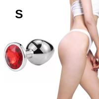 Paslanmaz Çelik Mavi Kalpli Mücevher Taşlı Pürüzsüz Gold Metal Anal Butt Plug - Büyük Boy