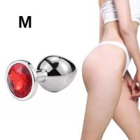 Paslanmaz Çelik Çok Renkli Kalpli Mücevher Taşlı Pürüzsüz Rainbow Metal Anal Butt Plug - Büyük Boy