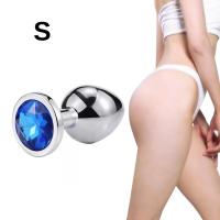 Paslanmaz Çelik Çok Renkli Kalpli Mücevher Taşlı Pürüzsüz Rainbow Metal Anal Butt Plug - Küçük Boy