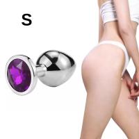 Paslanmaz Çelik Çok Renkli Kalpli Mücevher Taşlı Pürüzsüz Rainbow Metal Anal Butt Plug - Orta Boy