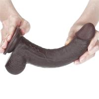 Simon - Hareketli Kayar Deri Çift Katmanlı Realistik Vibratör Dildo Ultra Yumuşak Gerçekçi Titreşimli Zenci Yapay Penis
