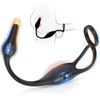 Alan RCT - Şarjlı Uzaktan Kumandalı Testis ve Penis Halkalı Güçlü Titreşimli Perine ve Prostat Uyarıcı Anal Plug Vibratör