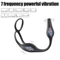 Alan RCT - Şarjlı Uzaktan Kumandalı Testis ve Penis Halkalı Güçlü Titreşimli Perine ve Prostat Uyarıcı Anal Plug Vibratör