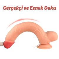 Thomas - Kumandalı Büyük Boy Güçlü Titreşimli Gerçekçi Yapay Penis Realistik Dokuda Dildo 28 CM