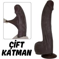 Tyler - Mega Boy Hareketli Kayar Deri Çift Katmanlı Realistik Vibratör Dildo Ultra Yumuşak Gerçekçi Titreşimli Yapay Penis