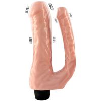 Ultra Soft Realistic Double Penetrator Dildo Vibrator Yumuşak Doku Gerçekçi Çift Taraflı Titreşimli Realistik Yapay Penis