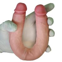 Victor - Sliding Skin Ultra Soft Realistic Double Ended Dildo Hareketli Kayar Deri Çift Katmanlı Çift Taraflı Gerçekçi Yapay Penis 30 CM