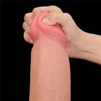 Wesley - Mega Boy Hareketli Kayar Deri Çift Katmanlı Realistik Vibratör Dildo Ultra Yumuşak Gerçekçi Titreşimli Yapay Penis