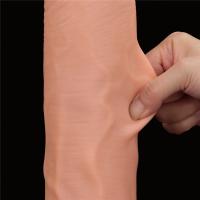 Wesley - Mega Boy Hareketli Kayar Deri Çift Katmanlı Realistik Vibratör Dildo Ultra Yumuşak Gerçekçi Titreşimli Yapay Penis