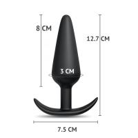 Yeni ve İleri Seviye Kullanıcılar İçin Geniş Tabanlı Siyah Silikon Anal Butt Plug - Büyük Boy