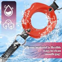 Deri Kemerli Kırmızı Yumuşak Silikon Dudak Esnek Esaret Ağız Tıkacı Red Open Mouth Lip Gag