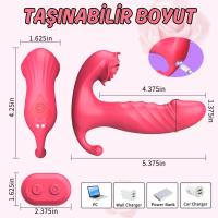 Darla APP RCT - Şarjlı Kumanda Ve Telefon Kontrollü İleri Geri Hareketli Anal Vajina Klitoris Uyarıcı 3 in 1 Giyilebilir Vibratör